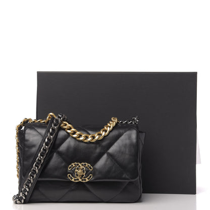 Chanel Goatskin Quilted Medium 19 Flap Black 11 of 11