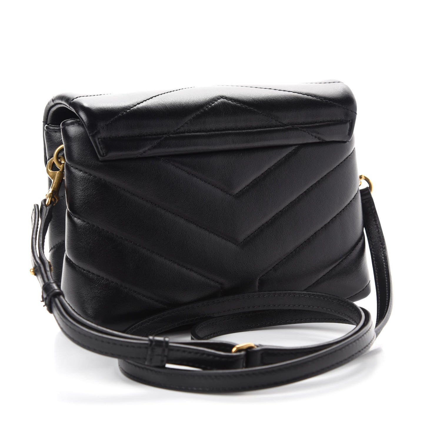 Calfskin Y Quilted Monogram Toy Loulou Crossbody Bag Black