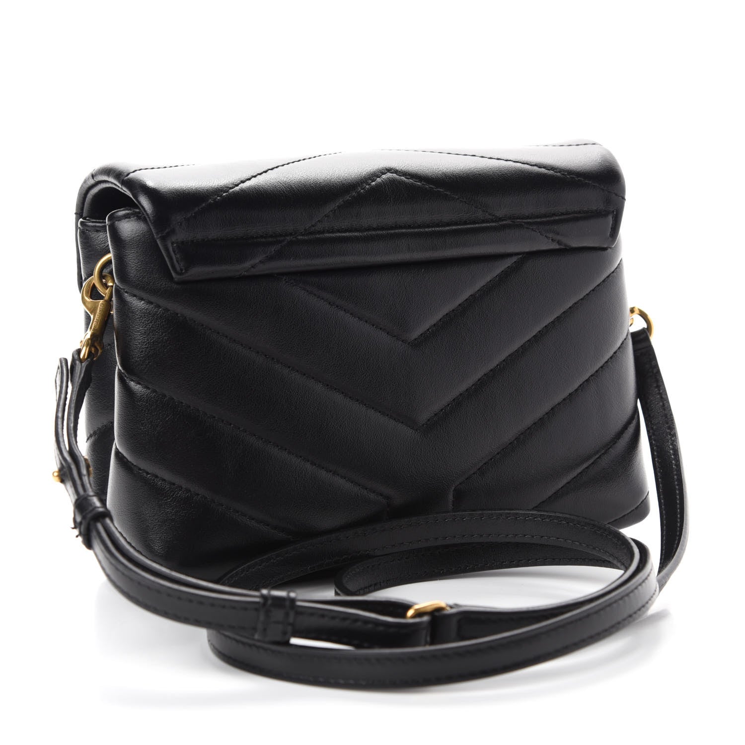 Saint Laurent Calfskin Y Quilted Monogram Toy Loulou Crossbody Bag Black 3 of 12