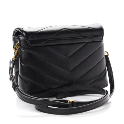 Saint Laurent Calfskin Y Quilted Monogram Toy Loulou Crossbody Bag Black 3 of 12