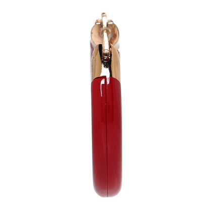 Fendi Metal F is Fendi Enamel Hoop Earring Red Gold 3 of 6