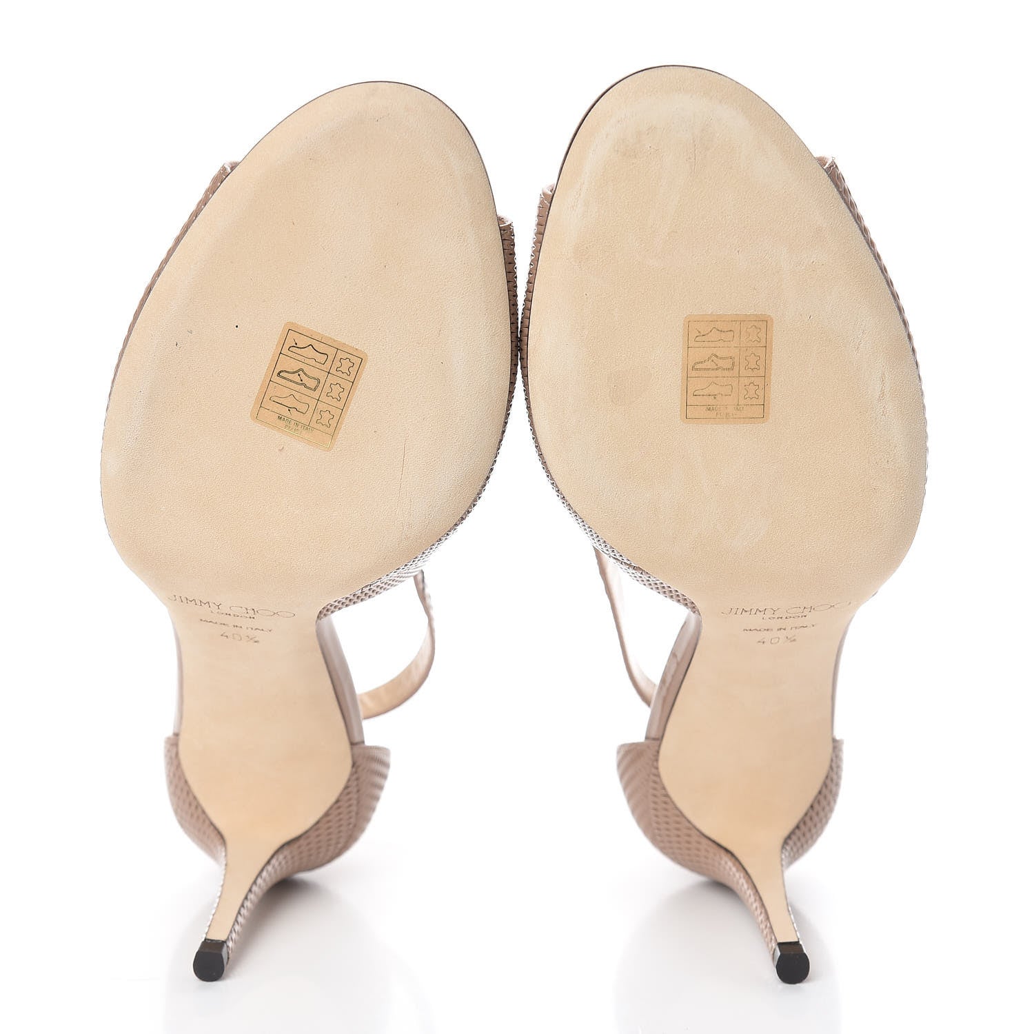 Jimmy Choo JIMMY CHOO Textured Patent Emily 85 Sandals 40.5 Ballet Pink 7 of 10