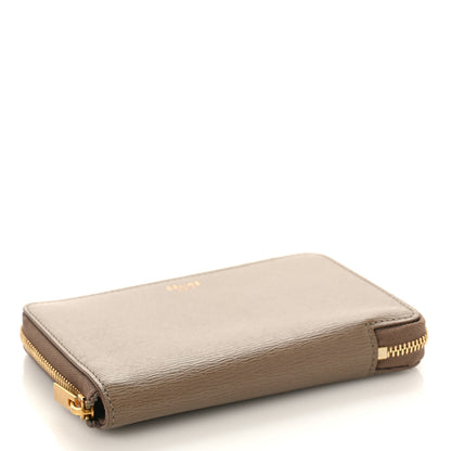 Celine Grained Calfskin Compact Zipped Wallet Kohl 4 of 9