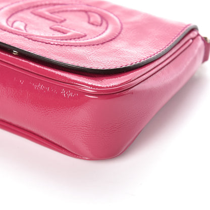 Gucci Vernice Naplack Small Soho Flap Crossbody Bright Bougainvillea 9 of 9