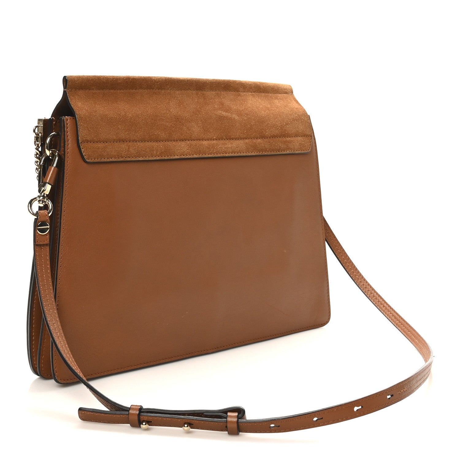 Chloe Suede Calfskin Medium Faye Shoulder Bag Caramel 3 of 9