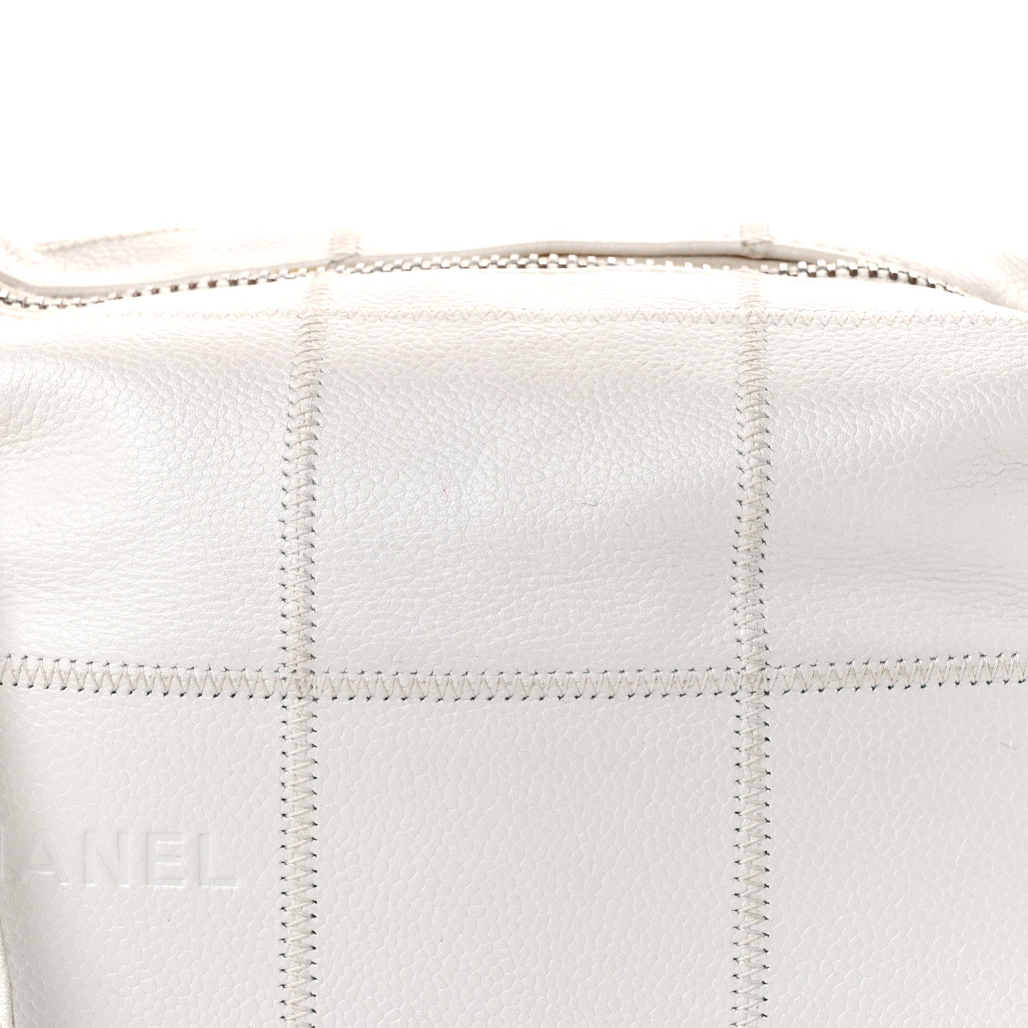 Chanel Caviar Square Stitched Bag White 7 of 10