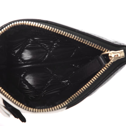 Chanel Lambskin Quilted Small Camellia Cosmetic Pouch Black White 5 of 8