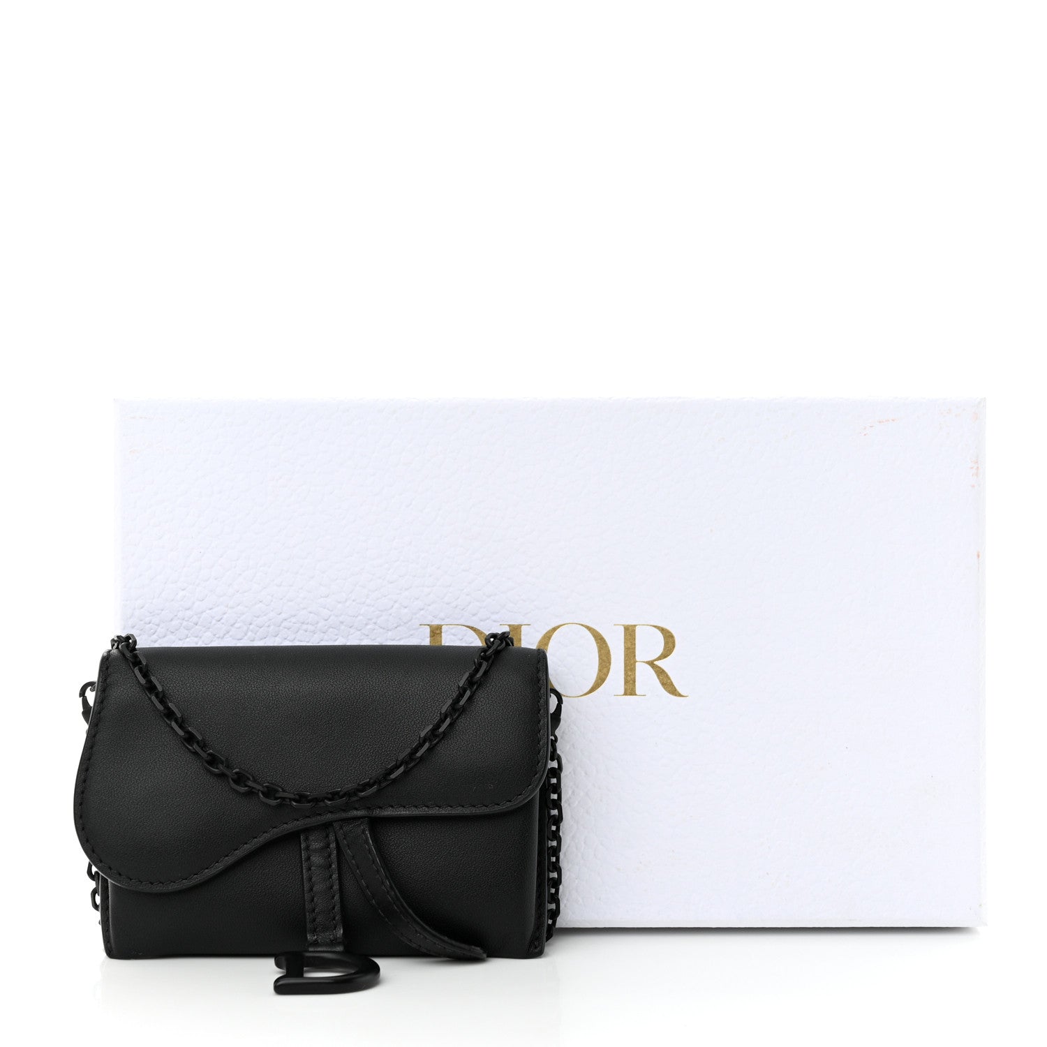 Christian Dior Ultra Matte Calfskin Nano Saddle Chain Pouch Black 11 of 11