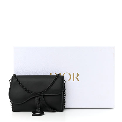Christian Dior Ultra Matte Calfskin Nano Saddle Chain Pouch Black 11 of 11