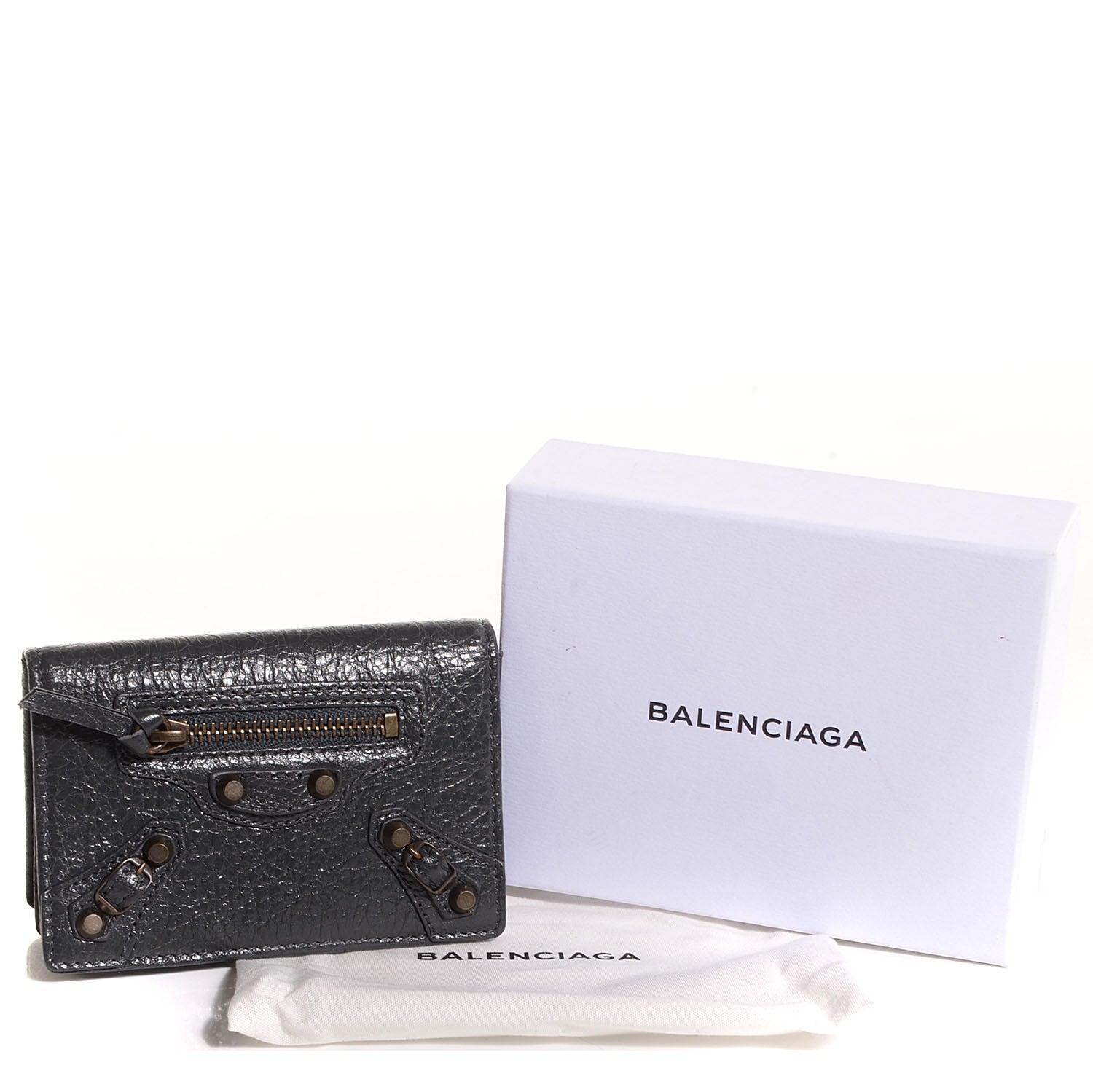 Balenciaga Agneau Classic Hardware Card Case Gris Fossile 5 of 9