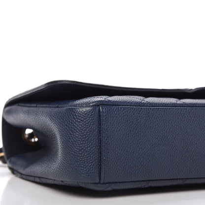 Chanel Caviar Quilted Medium CC Filigree Flap Navy Black 7 of 12