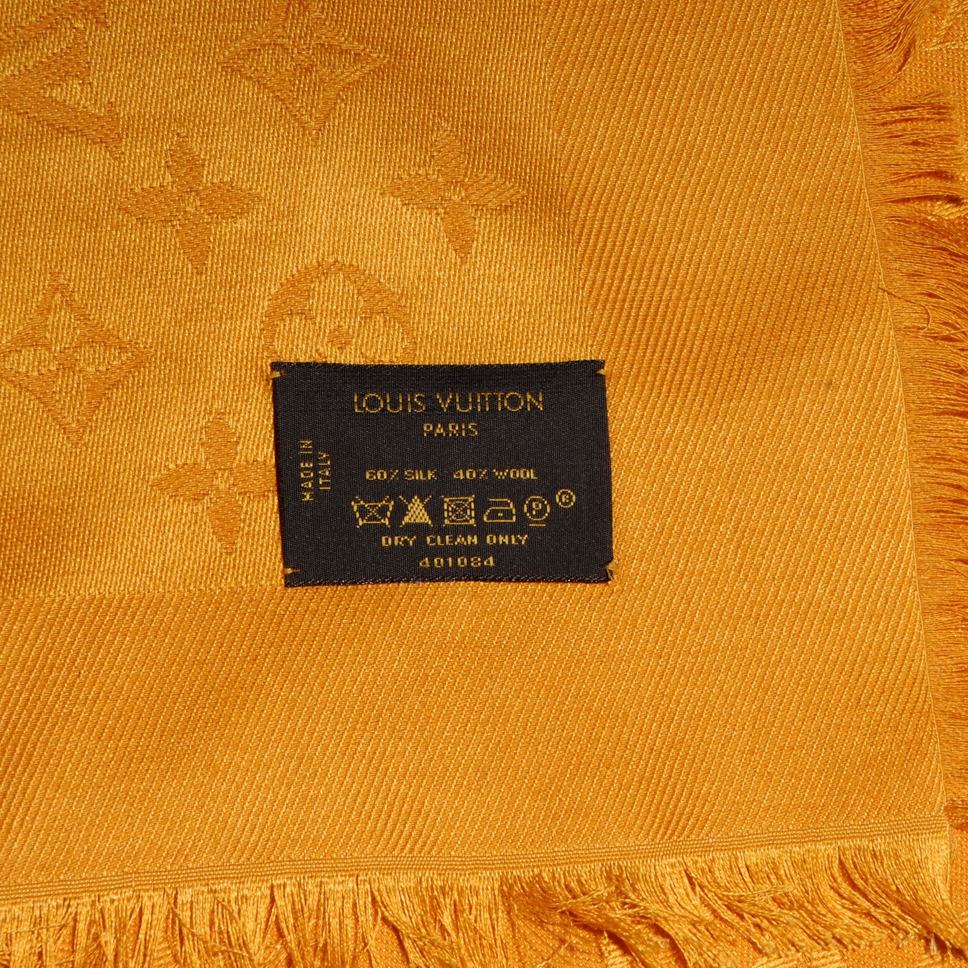 Louis Vuitton Wool Silk Monogram Shawl Safran 8 of 11