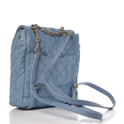 Chanel Washed Denim Quilted Small Urban Spirit Backpack Light Blue 3 of 12