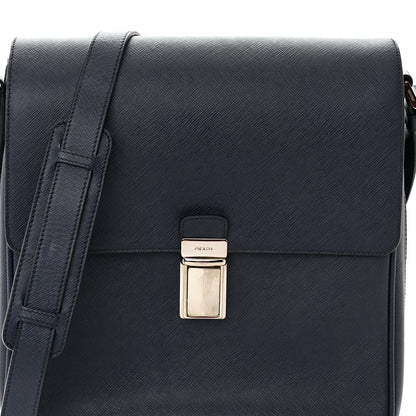 Prada Saffiano Messenger Satchel Bluette 7 of 12