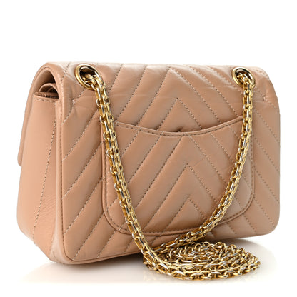 Chanel Aged Calfskin Chevron Quilted 2.55 Reissue 224 Flap Beige 3 of 10