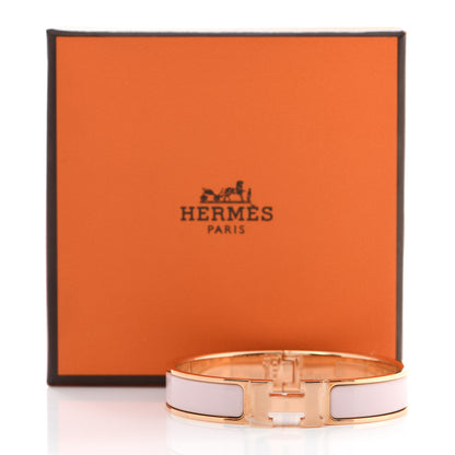 Hermes Enamel Narrow Clic Clac H Bracelet GM Rose Candeur 7 of 7