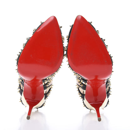 Christian Louboutin Kid Suede Specchio Spiked Circus City 100 Pumps 37.5 Ballerina 5 of 11
