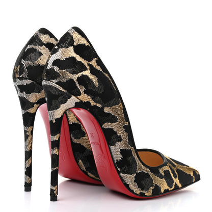 Christian Louboutin Leopard Lame Pigalle 120 Pumps 37 4 of 9