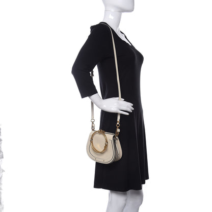 Chloe Calfskin Suede Small Nile Bracelet Bag Off White 2 of 9