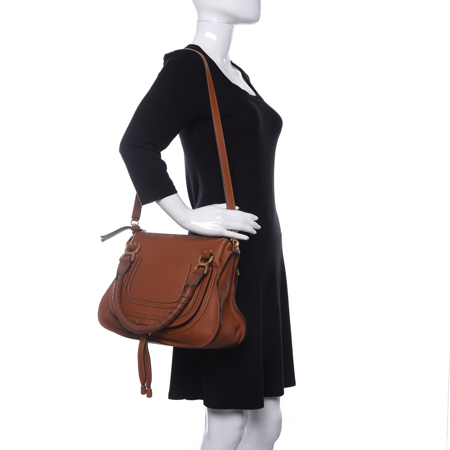Chloe Calfskin Medium Marcie Satchel Tan 2 of 10