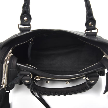 Balenciaga Lambskin Canvas Classic Silver Hardware Mini City Black 5 of 7