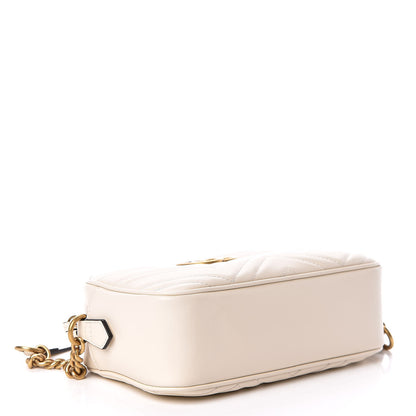 Gucci Calfskin Matelasse Small GG Marmont Chain Shoulder Bag White 4 of 9