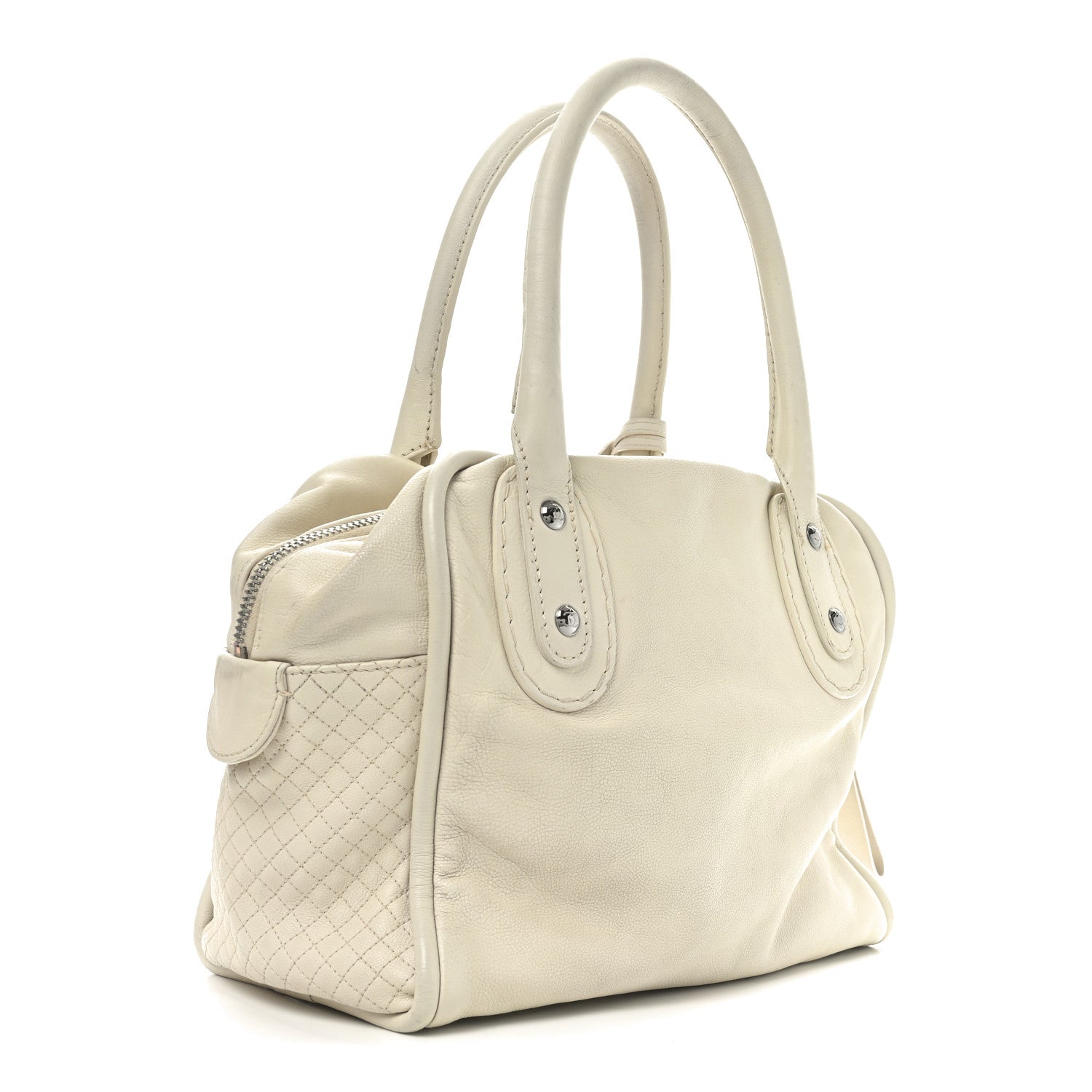 Chanel Calfskin Small CC Bowler White 3 of 10