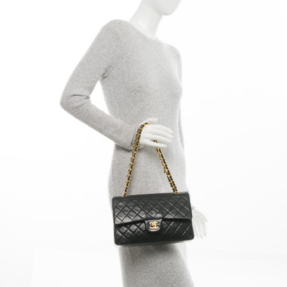 Chanel Lambskin Quilted Medium Double Flap Black 2 of 7