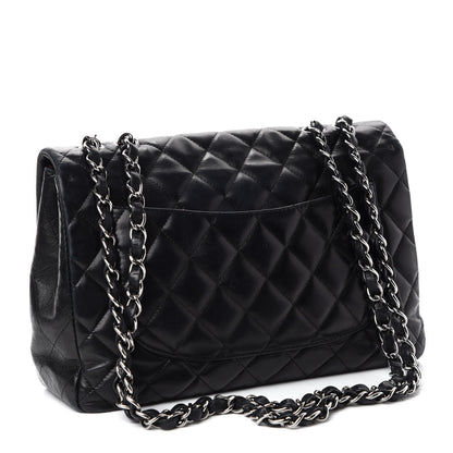 Chanel Lambskin Quilted Jumbo Single Flap Black 3 of 17