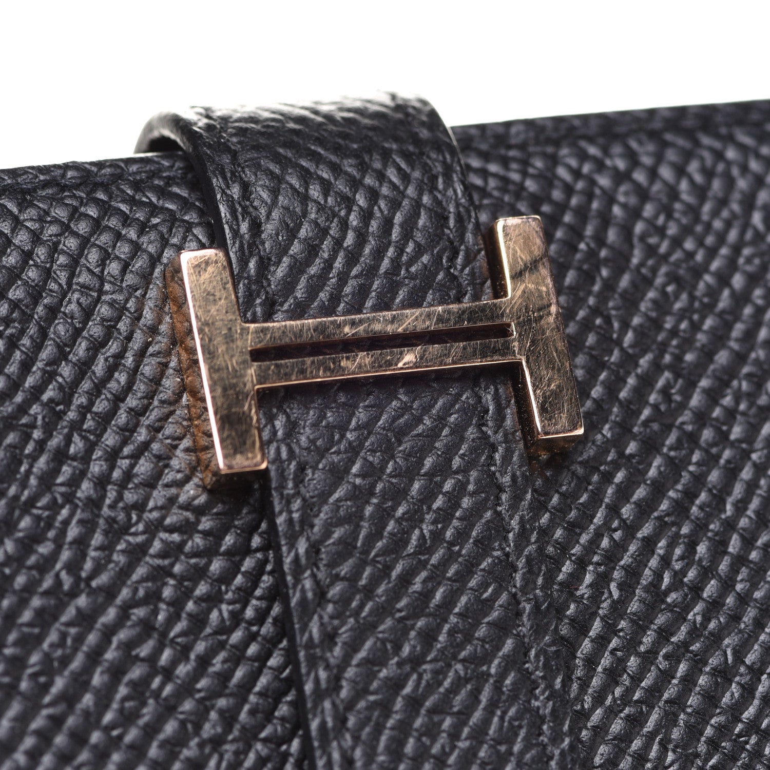 Hermes Epsom Bearn Compact Wallet Black 7 of 8