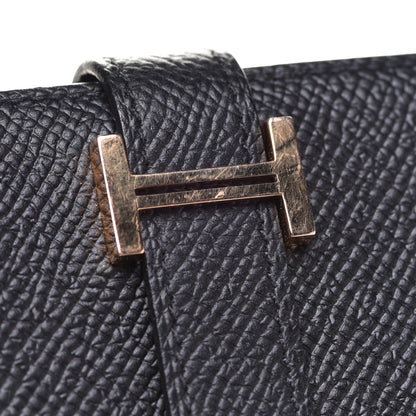 Hermes Epsom Bearn Compact Wallet Black 7 of 8