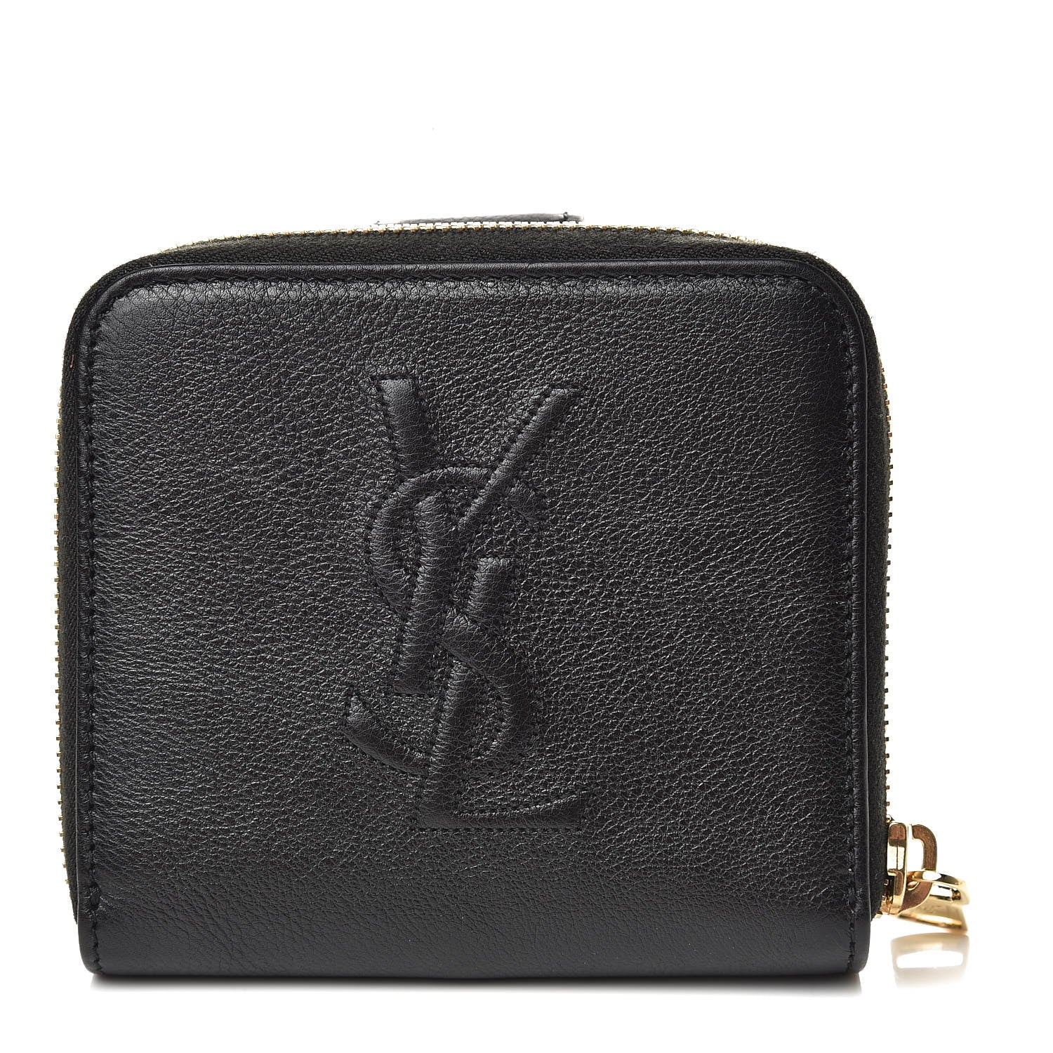Saint Laurent Calfskin Belle de Jour Zip Around French Wallet Black 1 of 8