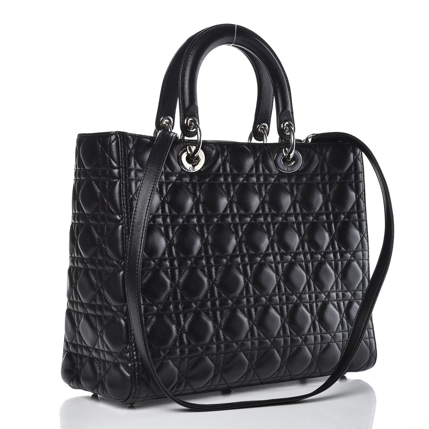 Lambskin Cannage Large Lady Dior Black