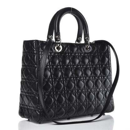 Christian Dior Lambskin Cannage Large Lady Dior Black 3 of 11