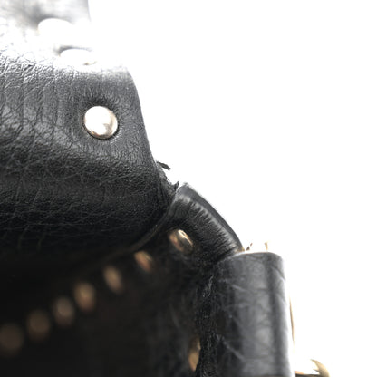 Valentino Garavani Grained Calfskin Rockstud Saddle Bag Black 11 of 12
