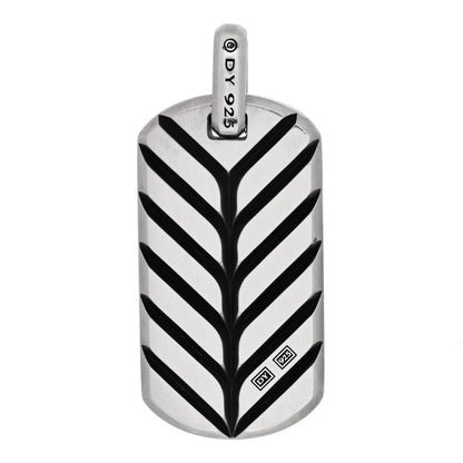 David Yurman Sterling Silver Black Onyx Exotic Stone Dog Tag Pendant 3 of 4