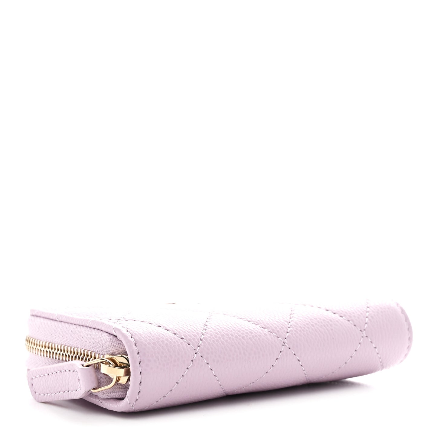 Caviar Quilted Zip Coin Purse Light Purple