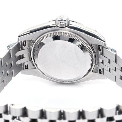 Rolex Stainless Steel 18K White Gold Diamond 26mm Oyster Perpetual Datejust Watch Silver 179174 7 of 9