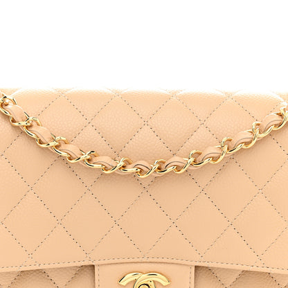 Chanel Caviar Quilted Medium Double Flap Beige 8 of 10