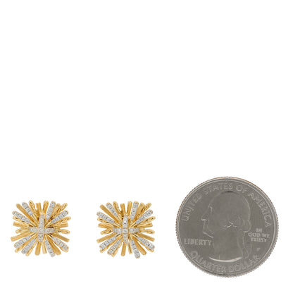 David Yurman 18K Yellow Gold Diamond Angelika Spray Stud Earrings 2 of 4