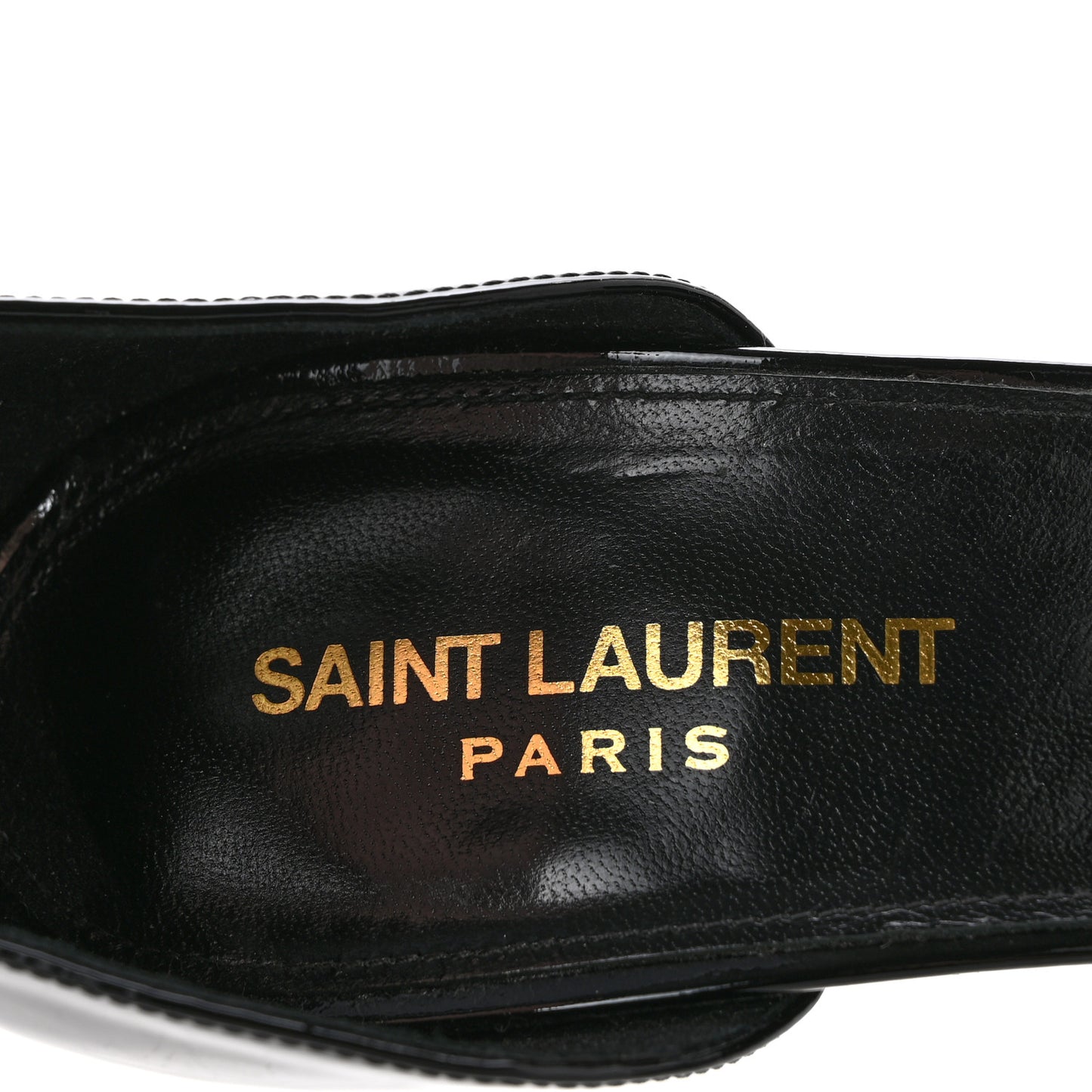 Patent Calfskin Opyum 110 Sandals 40.5 Black Gold