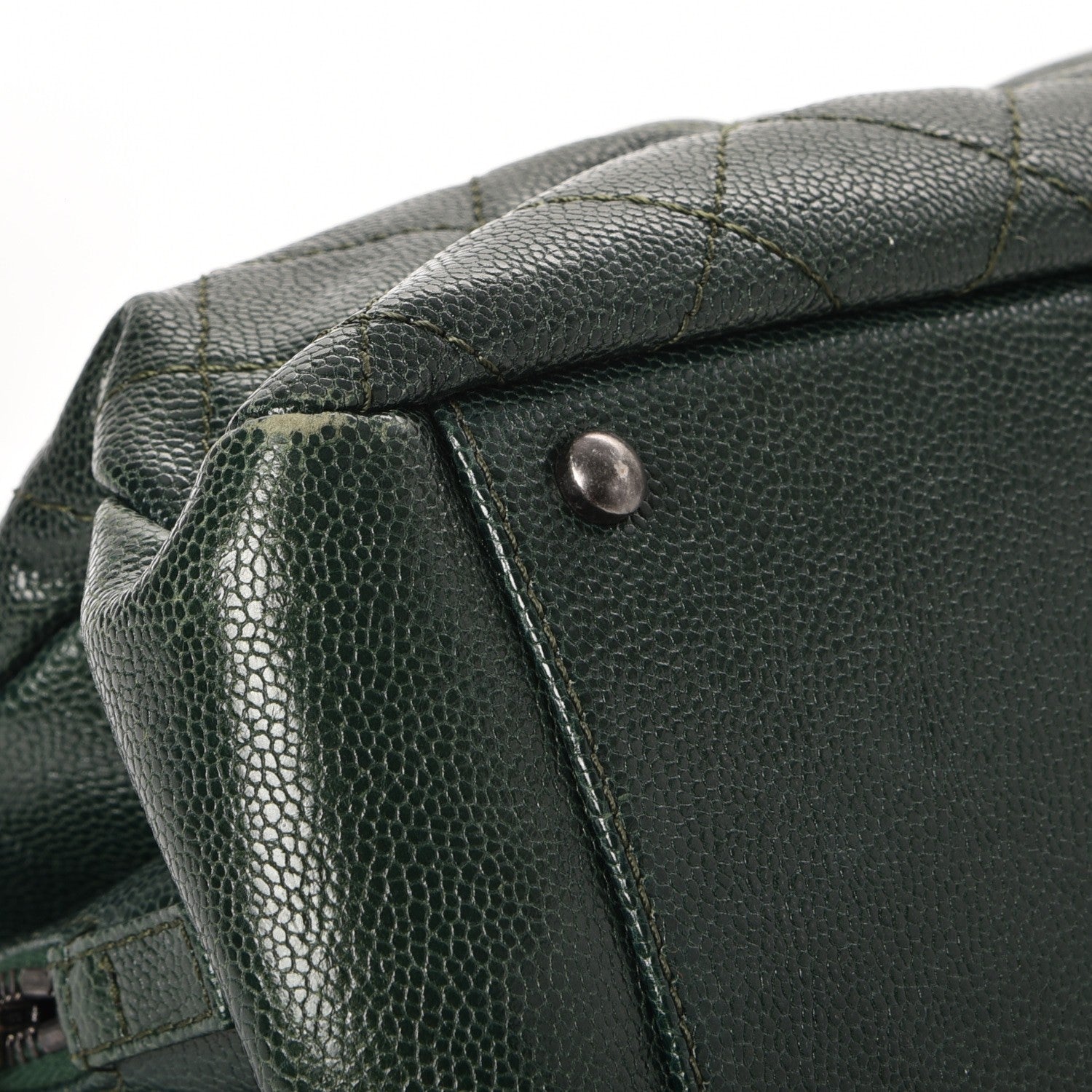 Chanel Caviar Chic Shopping Tote Dark Green 9 of 12