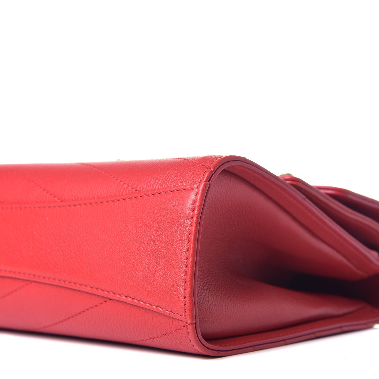 Chanel Calfskin Chevron Quilted Envelope Flap Red 9 of 10