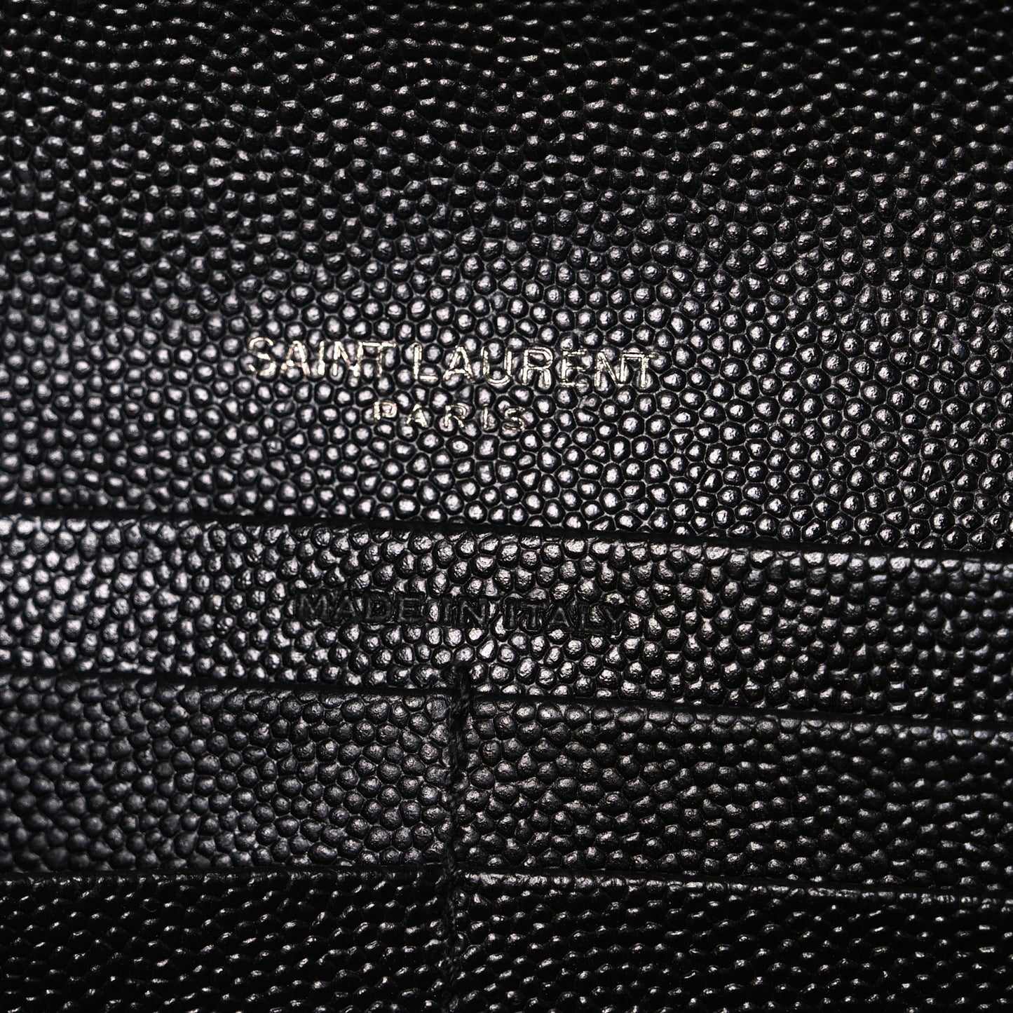 Grain De Poudre Matelasse Chevron Monogram Monochrome Flap Wallet Black