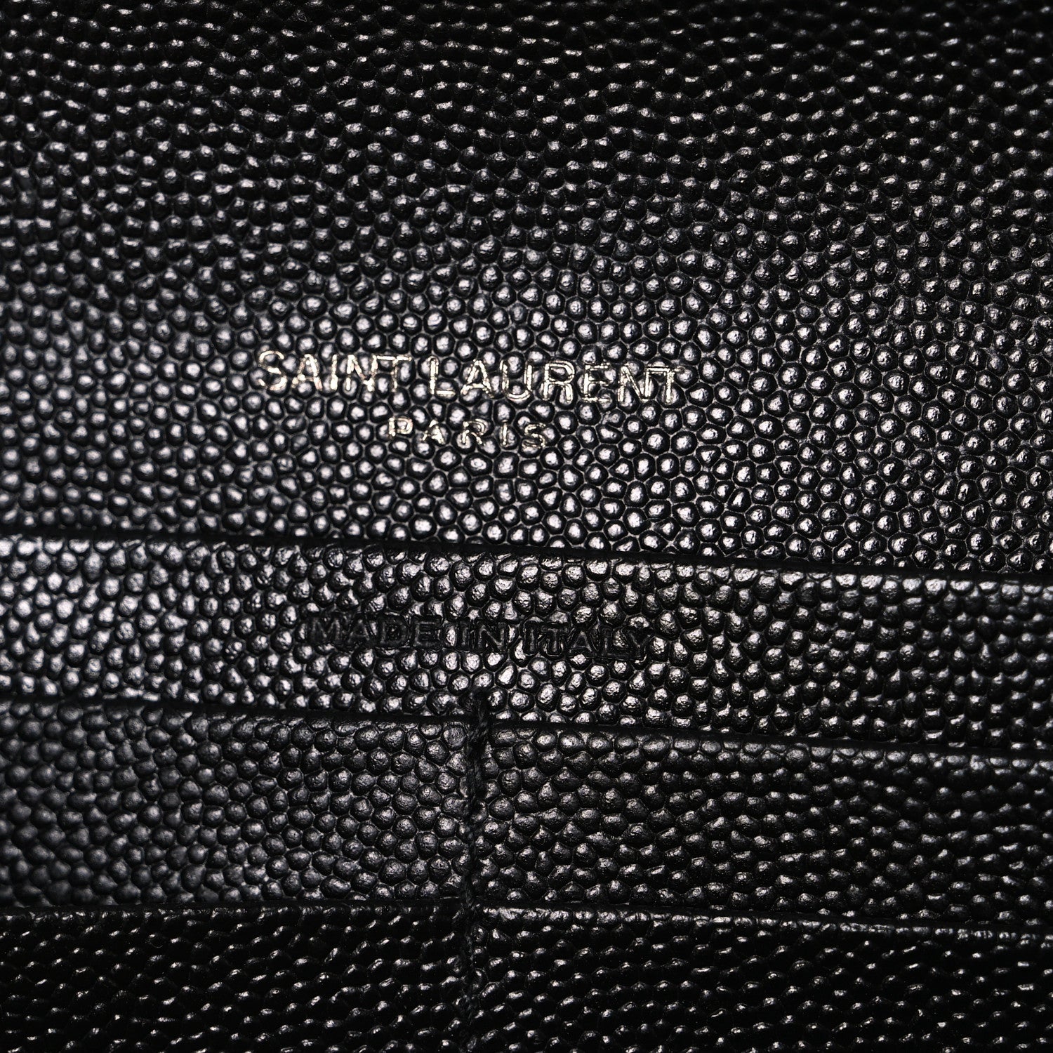Saint Laurent Grain De Poudre Matelasse Chevron Monogram Monochrome Flap Wallet Black 6 of 8