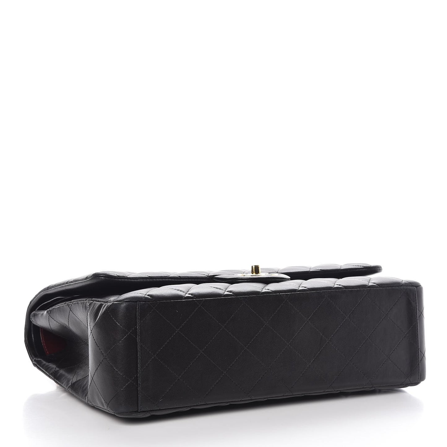 Lambskin Quilted Maxi Double Flap Black