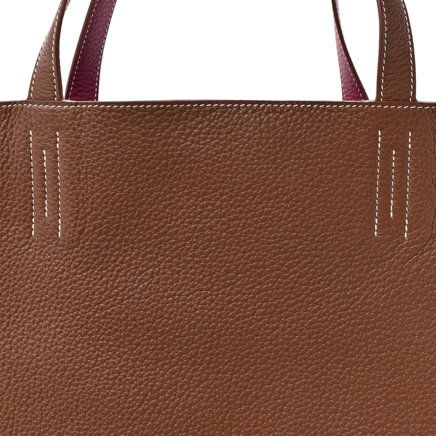 Taurillon Clemence Double Sens 36 Reversible Tote Marron Tosca