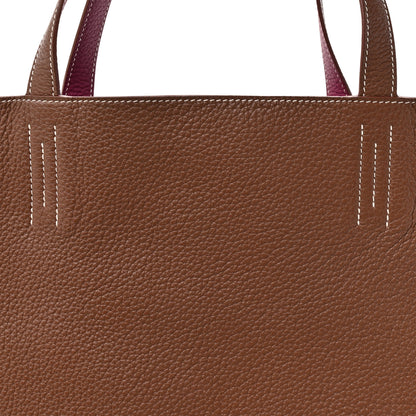 Hermes Taurillon Clemence Double Sens 36 Reversible Tote Marron Tosca 12 of 16