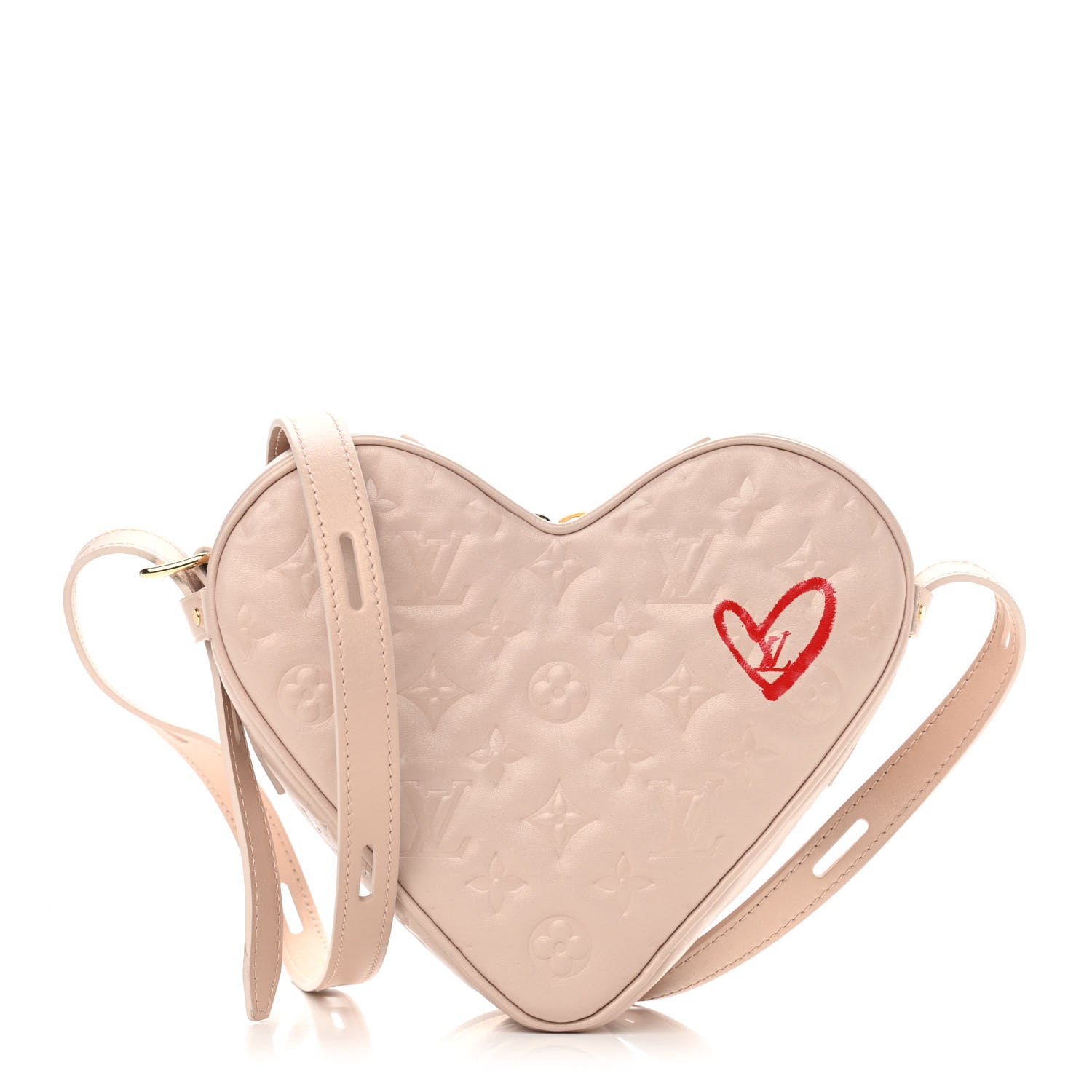 Louis Vuitton Lambskin Embossed Monogram Fall In Love Sac Coeur Light Pink 1 of 12