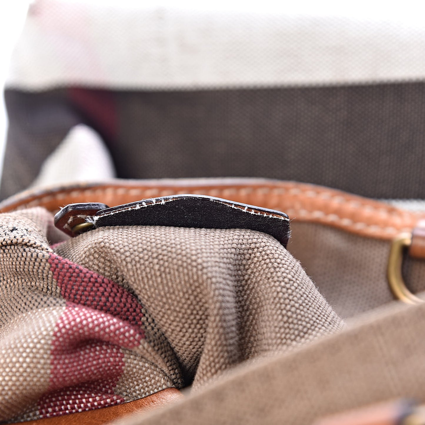 Canvas Mega Check Medium Ashby Hobo Saddle Brown
